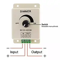 Диммер DC 12-24 V, 8A, Регулятор напряжения. Скорости вращения, света