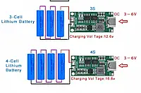 Зарядное устройство, плата зарядки 3S, 4S, повышающий модуль 4А. Li-io