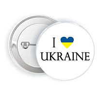 Значок Я люблю Украину с сердцем 5.8 см Nia-mart