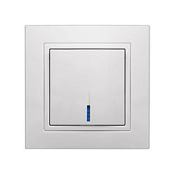 Вимикач одноклавішний з LED підсвічуванням серія "ЕЛЕГАНТ" ТМ"MARSHEL"