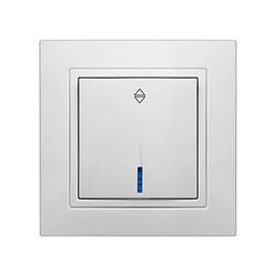 Вимикач одноклавішний з LED підсвічуванням прохідний серія "ЕЛЕГАНТ" ТМ"MARSHEL"