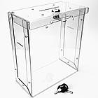 Скринька для пожертвувань, бокс для грошей 160х230х110мм з ПЕТ на 4 літри, ударостійкий, фото 3