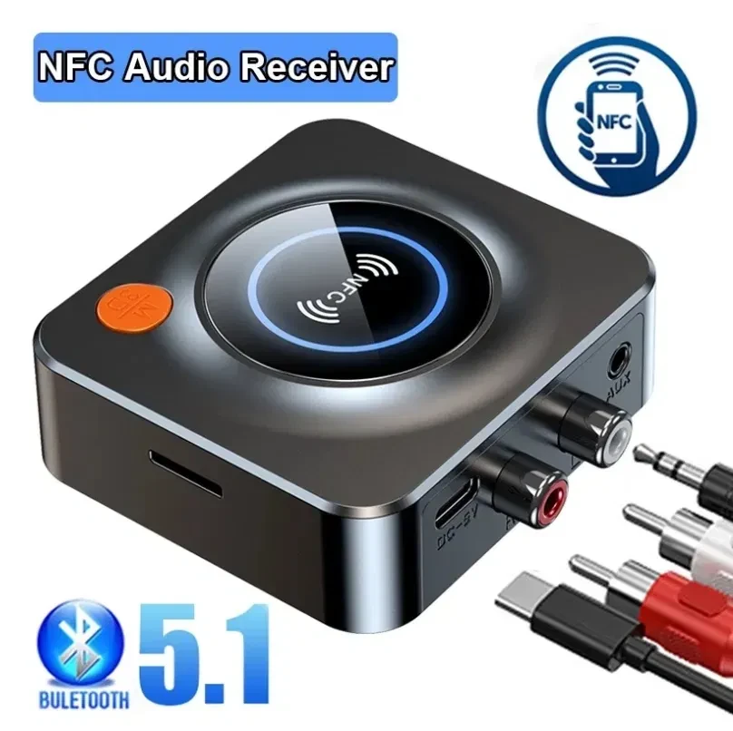 Ресивер Bluetooth 5.1 аудіо адаптер, RCA, aux автокомплекс блютуз, фото 1
