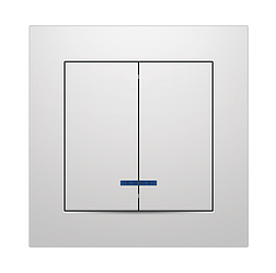 Вимикач двоклавішний з LED підсвічуванням серія "ІДЕАЛ" ТМ"MARSHEL"