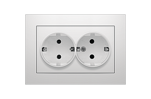 Розетка двомісна з заземленням серія"ІДЕАЛ" ТМ"MARSHEL"