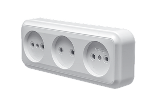 Розетка тримісна відкритої установки серія "МАГЛЕВ" TM"MARSHEL"