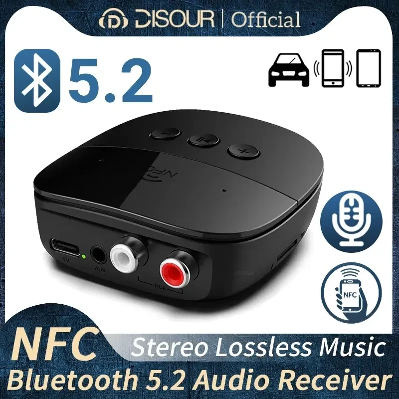 Аудіоприймач Bluetooth 5.2 блютуз-ресивер RCA, USB, aux 3,5 мм.Флешка, фото 1