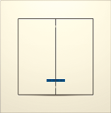 Вимикач двоклавішний з LED підсвічуванням серія "IDEAL BEIGE" ТМ"MARSHEL"