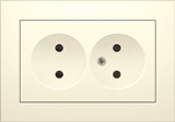 Розетка двомісна серія "IDEAL BEIGE" ТМ"MARSHEL"