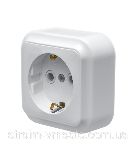 Розетка одномісна з заземленням серія "МАГЛЕВ" ТМ"MARSHEL", фото 1