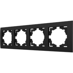Рамка чотиримісна серія "IDEAL BLACK" ТМ"MARSHEL"