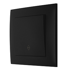 Вимикач одноклав. прохідний (2 напрямки) серія "IDEAL BLACK" ТМ"MARSHEL"