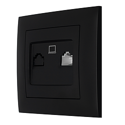 Розетка комп'ютерна серія "IDEAL BLACK" ТМ"MARSHEL"