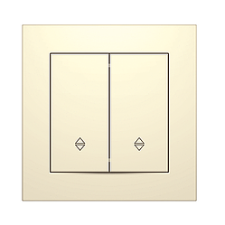 Вимикач двоклавішний прохідний серія "IDEAL BEIGE" ТМ"MARSHEL"
