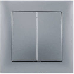 Вимикач двухкл. серія "IDEAL SILVER" ТМ"MARSHEL"