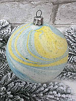 Шары на елку с глиттерным покрытием "Мрамор", новогодняя коллекция, d-6 см (цена за 1 шт)