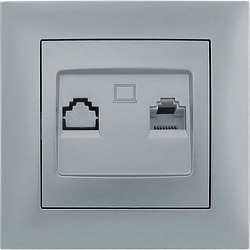 Розетка комп'ютерна серія "IDEAL SILVER" ТМ"MARSHEL"
