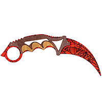 Дерев'яний дитячий ніж КЕРАМБІТ CRIMSON WEB fade з гри CS:GO, іграшкова зброя