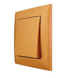 Вимикач одноклавішний серія "IDEAL GOLD" ТМ"MARSHEL"