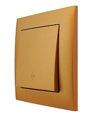 Вимикач одноклав. прохідний (2 напрямки) серія "IDEAL GOLD" ТМ"MARSHEL"