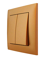 Вимикач двухкл. серія "IDEAL GOLD" ТМ"MARSHEL"