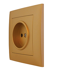 Розетка одномісна серія "IDEAL GOLD" ТМ"MARSHEL"