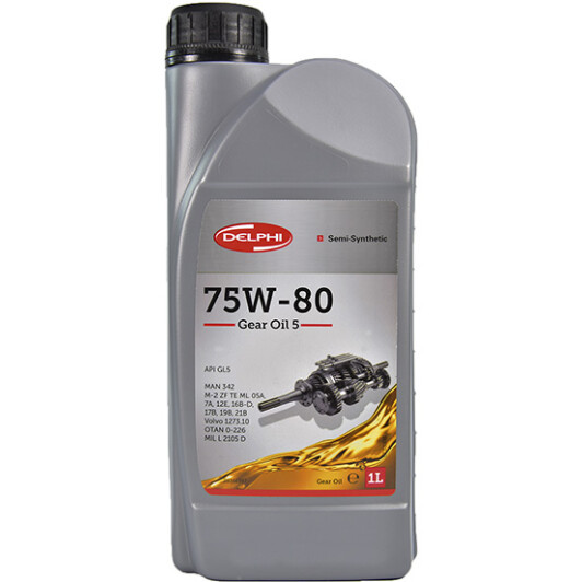 Delphi Gear Oil 5 GL5 75W80, 1 л (28344397) полусинтетическое трансмиссионное масло (ID