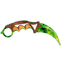 Дерев'яний дитячий ніж КЕРАМБІТ EMERALD GREEN з гри CS:GO, іграшкова зброя