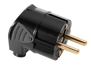 Вилка штепсельна з заземлюючим контактом "ТМ"MARSHEL" Black