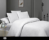 Комплект постільної білизни сатин delux First Choice євро розмір Royce White