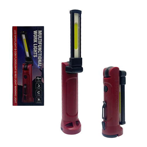 Ліхтар WORKLIGHT-71-XPE+COB(white+red), Li-Ion акумулятор, поворот 180º+180º, затискач, гак, магніт, ЗУ Type-C