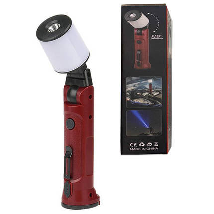 Ліхтар WORKLIGHT-72-XPE(white+red), 10 W, 350 Lumen, Li-Ion акумулятор, поворот180º+180º, затискач, гак, магніт, ЗУ Type-C, фото 1