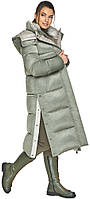 Нефритовая женская куртка с разрезами на кнопках модель 53570 46 (S)
