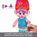 Плюшева іграшка, лялька Королева Поппі "Троллі: знову разом" Trolls Band Together Mattel ( Світло+ звук! ), фото 3