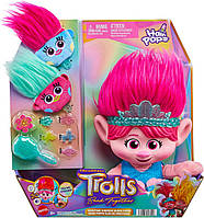 Плюшевая игрушка, кукла Королева Поппи "Тролли: снова вместе" Trolls Band Together Mattel ( Свет+ звук! )