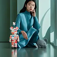 Статуэтка Bearbrick Medicom Toy 400% 28 см Atmos Coca Cola Версия Шахматная доска(низкое качество)