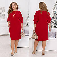 Коктейльна жіноча сукня червона в комплекті з прикрасою (5 кольорів) ЮР/-2482