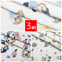 Комплект 3 шт дитяча тепла байкова фланелева пелюшка з байки фланелі баєва для сповивання в пологовий будинок 3266 110*90, Для