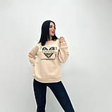 Жіночий Батник на флісі з принтом Серце | Теплий світшот м'який | Худі оверсайз, тринитка | Норма та Батал, фото 7