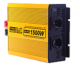 Інвертор напруги Mexxsun MXSPSW-1500, 12V/220V, 1500W з правильною синусоїдою, 2 Shuko, клемні дроти, Q4, фото 5