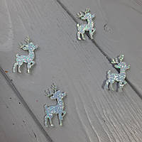 Олень із фетру з блискітками блакитний.