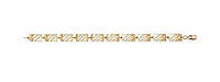 Золотой браслет 585* пробы с гладкими и плоскими звеньями в полоску