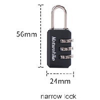 Тор! Мини-замок с кодом Naturehike Travel lock NH20SJ002 Black D_142