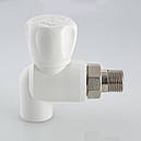 Кран радіаторний кутовий Valtec PPR DN 25х3/4" білий кульовий (Італія) VTp.718.0.02505, фото 8