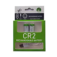 Батарейки CR2 акумуляторні з роз'ємом USB Type-C від Smartoools на 3.7V/300mAh 2 ШТ.