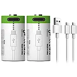 Батарейки CR2 акумуляторні з роз'ємом USB Type-C від Smartoools на 3.7V/300mAh — 4 ШТ., фото 3