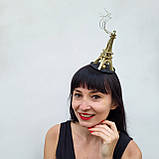 Новорічний  капелюшок  з ейфелевою вежею. Новорічний обруч для дорослих на новорічну вечірку чи корпоратив, фото 7