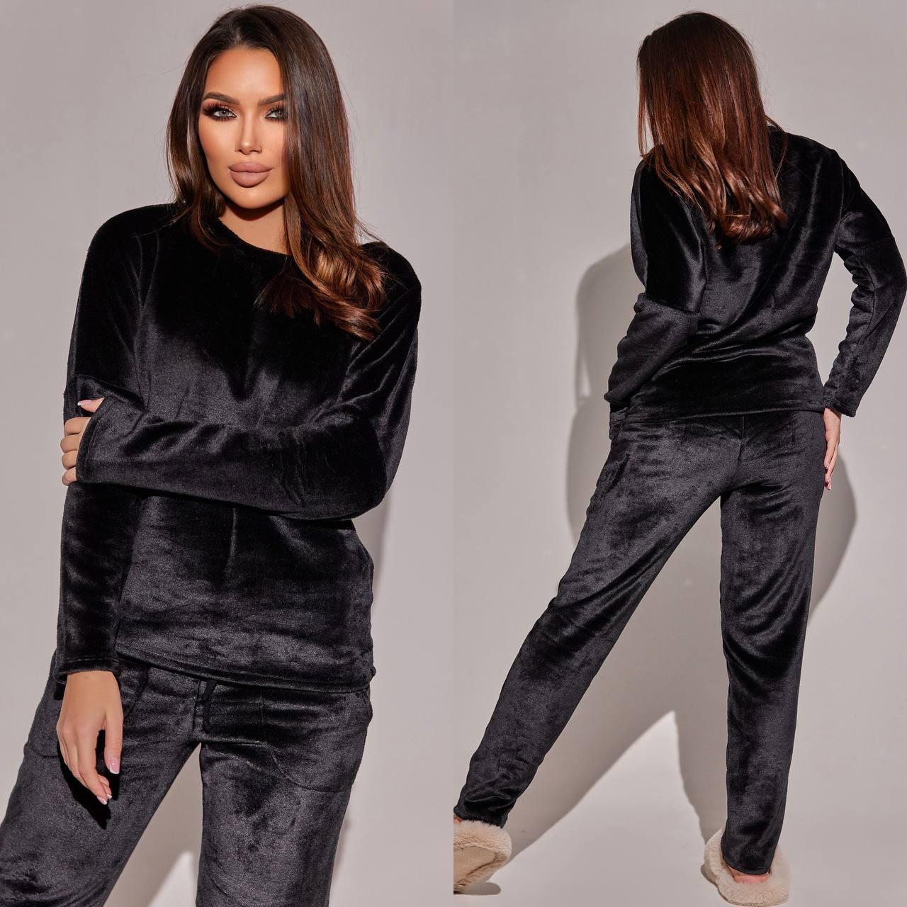 Жіноча тепла плюшева піжама, фото 1