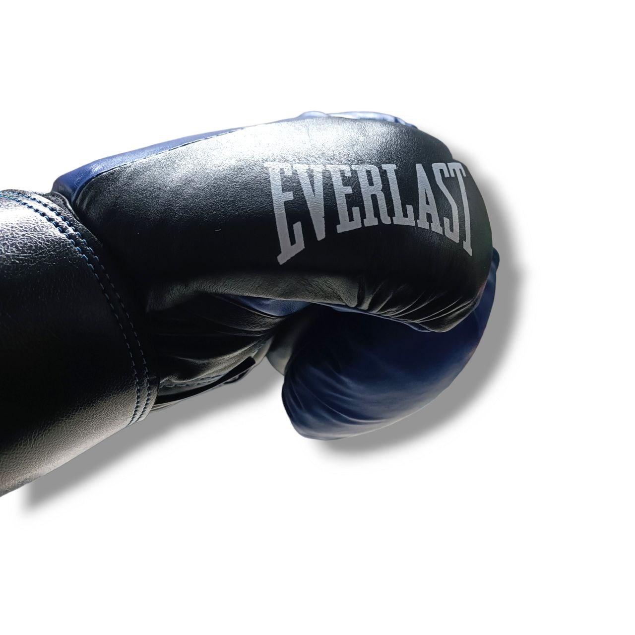 Боксерські рукавички EVERLAST 10 oz шкіра синьо-чорні - фото 3 - id-p2034417569