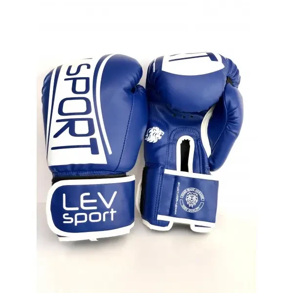 Боксерські рукавички LEV SPORT Еліт 10 oz стрейч синьо-білі, фото 1